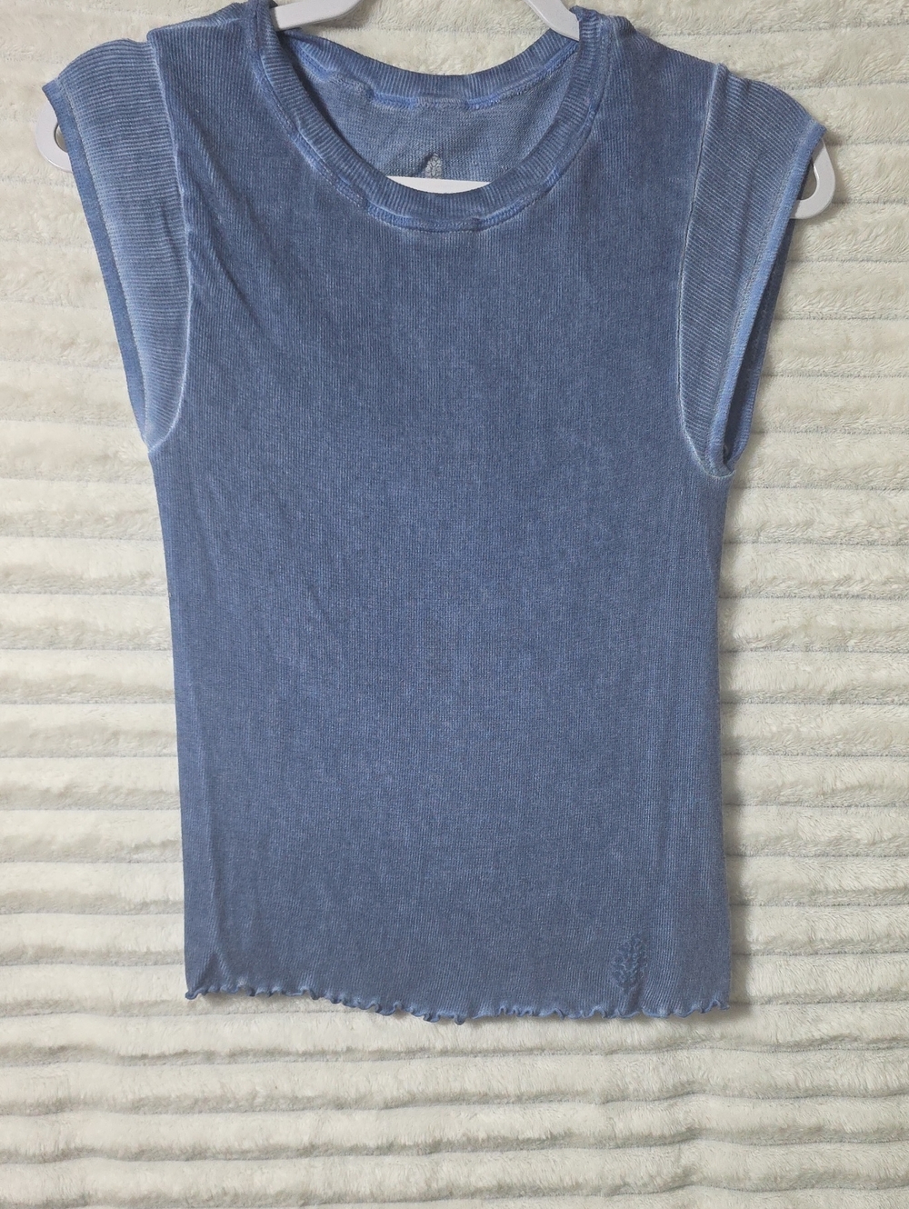 0318 Free People‎ Dusty Blue Sleeveless Ribbed Tank